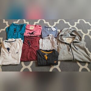 Hollister Men's Short Sleeve Tees in Blue, Pink, Red, Gray, and White